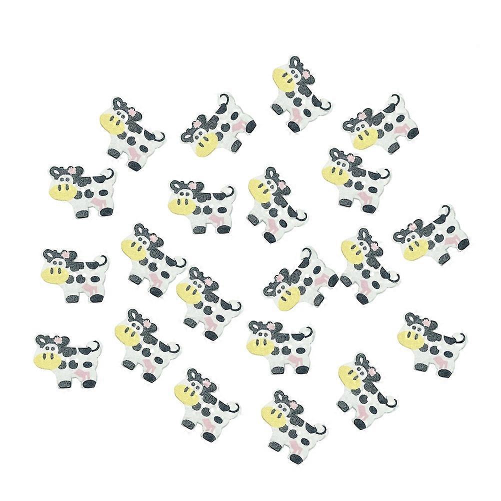 Decorative Button Cartoon Character Farm Animals Multi Colored 50Pcs