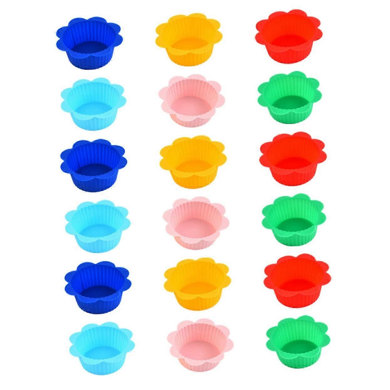 18Piece Silicone Muffin Cups Reusable Peach Pink NonStick Baking Liners for Cupcakes Muff