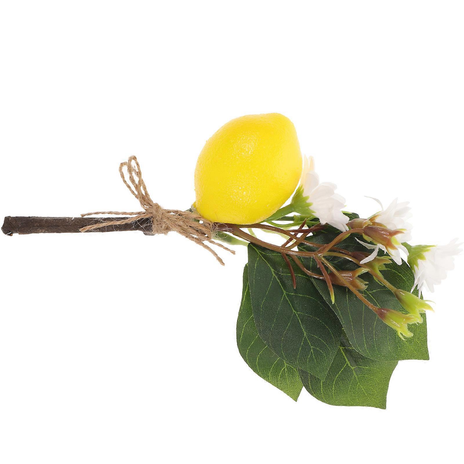 Realistic Artificial Lemon Branch for Flower Arrangements – , Odorless Faux Fruit Decoration for DIY Vase Adornment and Home Table Display