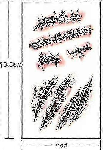 Ultra Realistic Halloween Temporary Tattoos Stickers for Fancy Dress Party Costume Makeup and Fake Wounds