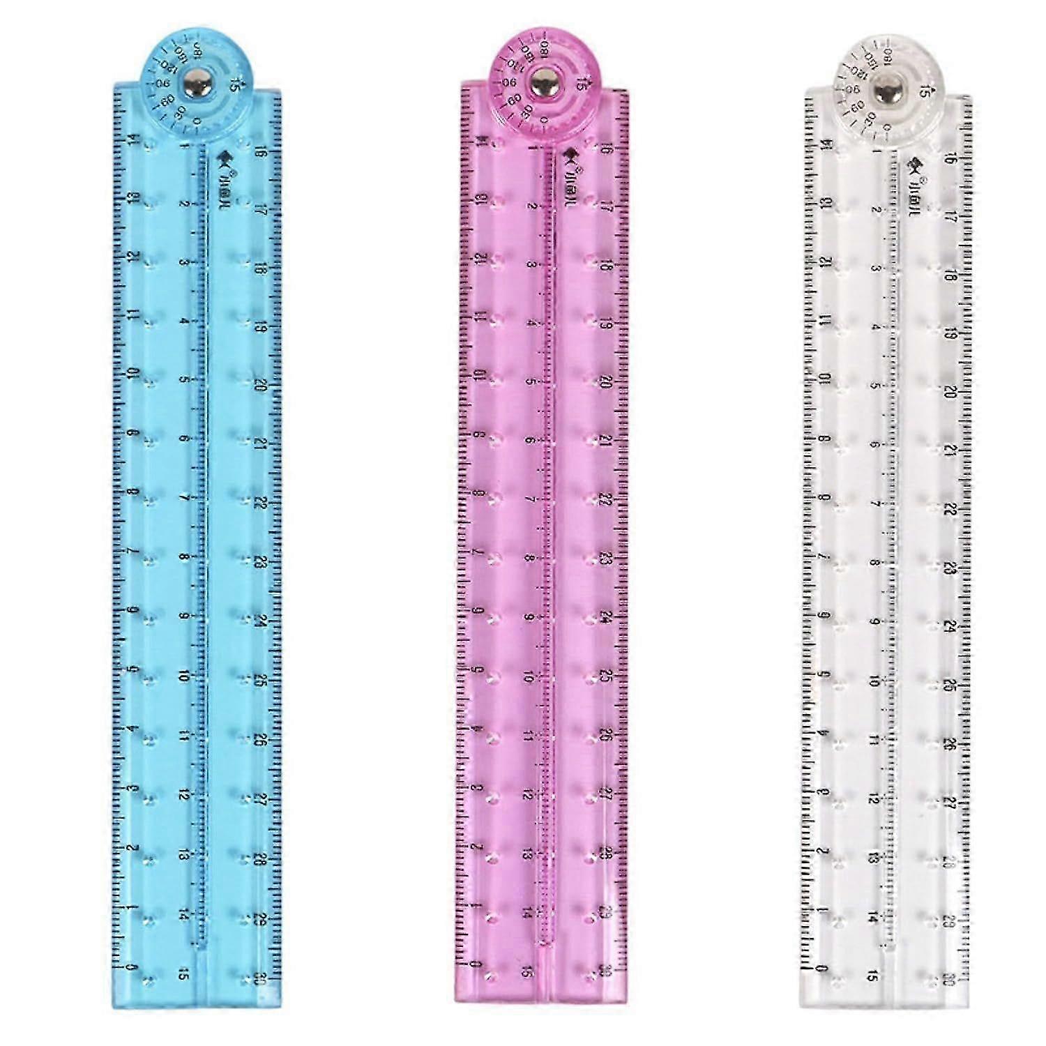 30cm Foldable Transparent Ruler Clear Shatterproof Plastic Flexible Ruler for School
