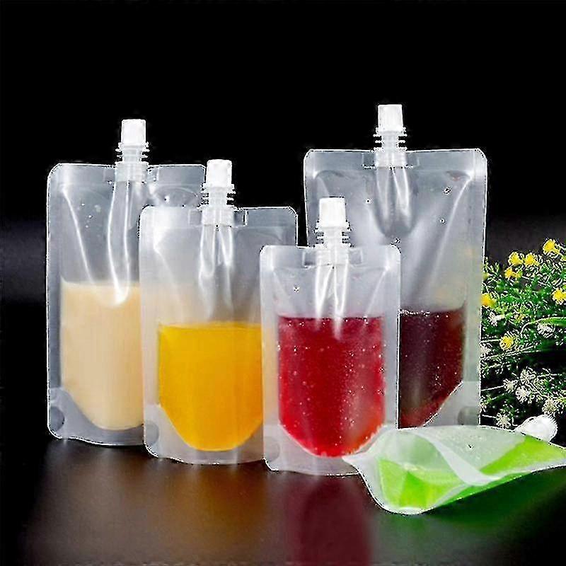 100ml Liquid Stand-Up Bags Pack of 50, Leak-Proof Spout Pouches for Beverage, Juice, Milk, and Coffee