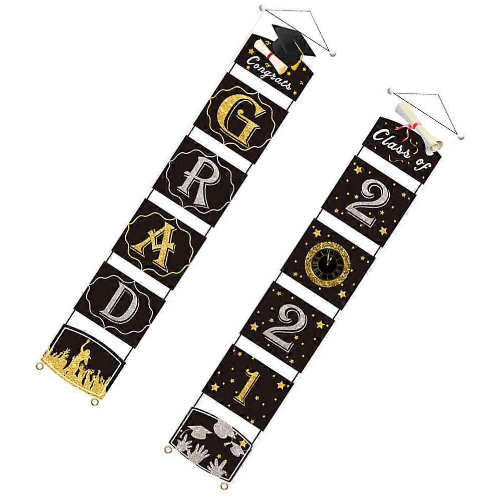 Graduation Banner Decorations Set Assorted Color 30x180cm Rectangle Graduation Theme Photo Booth Background 1 Pair