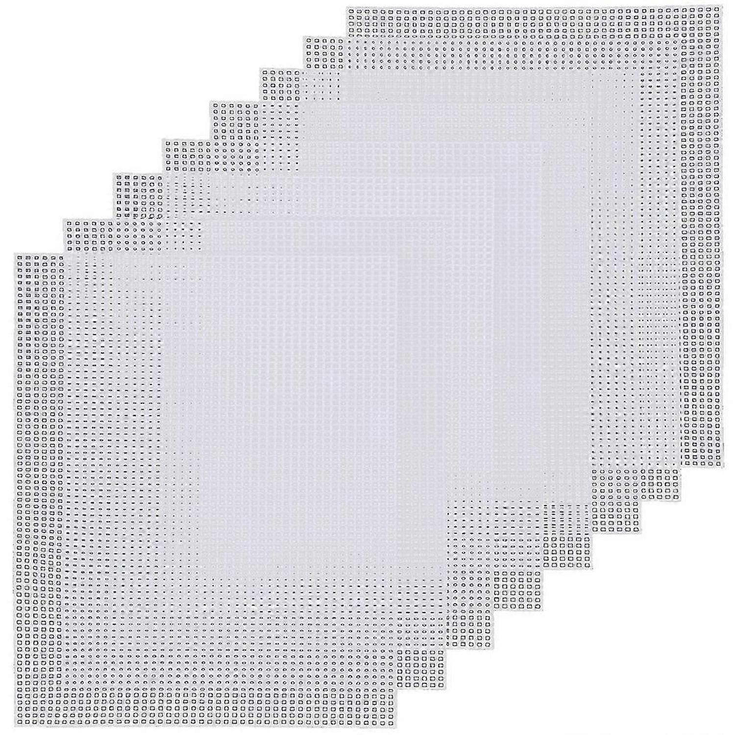 Canvas Pads 8 Pcs White Rectangle Plastic Mesh Sheet Flexible Plastic Canvas for DIY Crafts Embroide