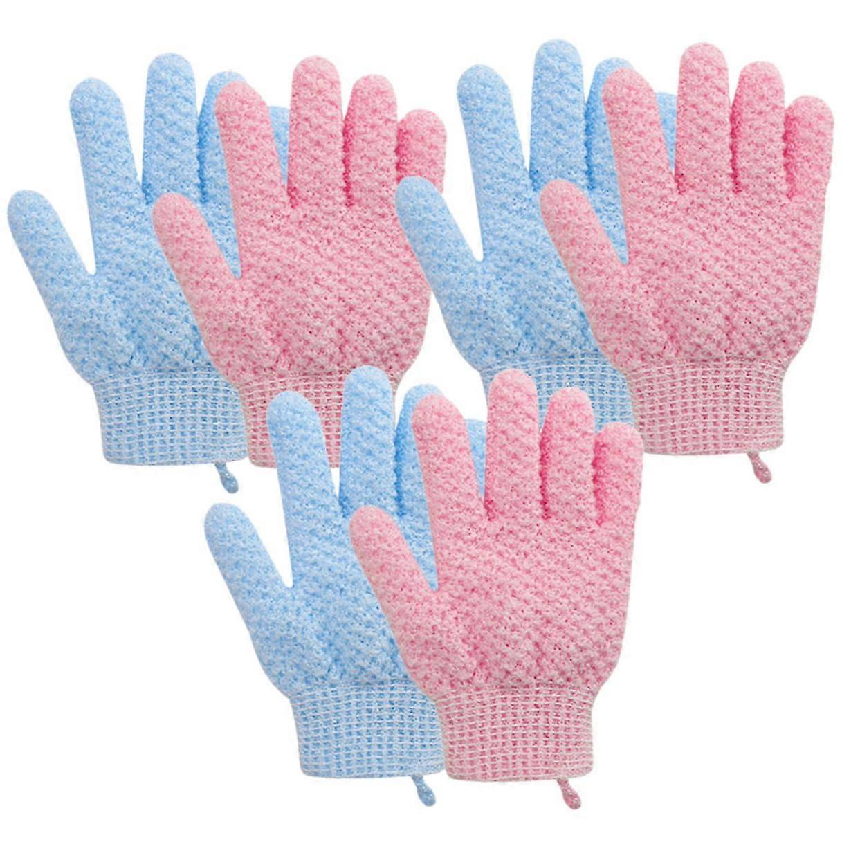 12 exfoliating bath gloves for skin care, in blue, for gentle cleansing and improved blood circulation.