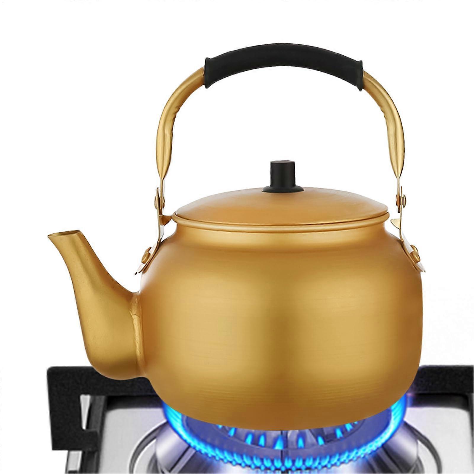 Aluminum teapot with heatresistant handle and fastboiling design – lightweight for outdoor, hiking, 1 L.