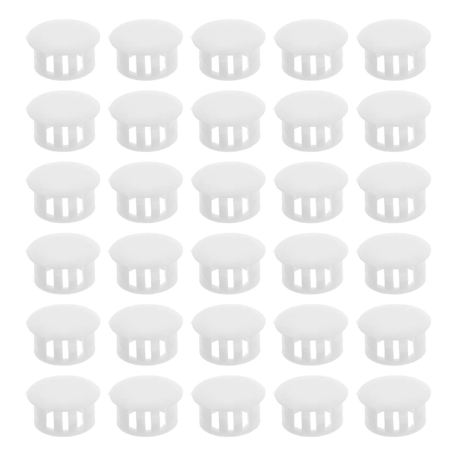 50pcs Plastic Hole Plugs Easy Install Removable Screw Covers for Cabinets Panels Tubes Concealing Finish
