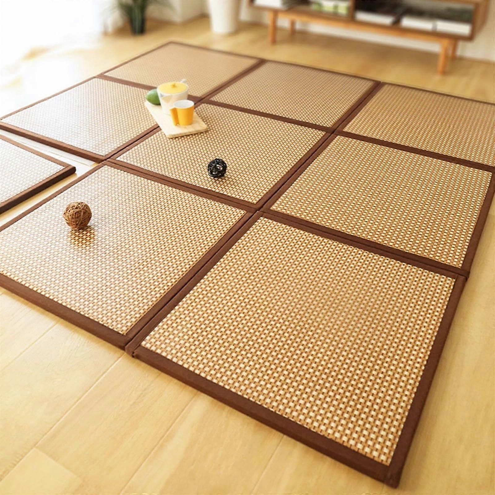 Japanese foldable rattan mat – nonslip, comfortable floor mat for relaxation and tranquility.