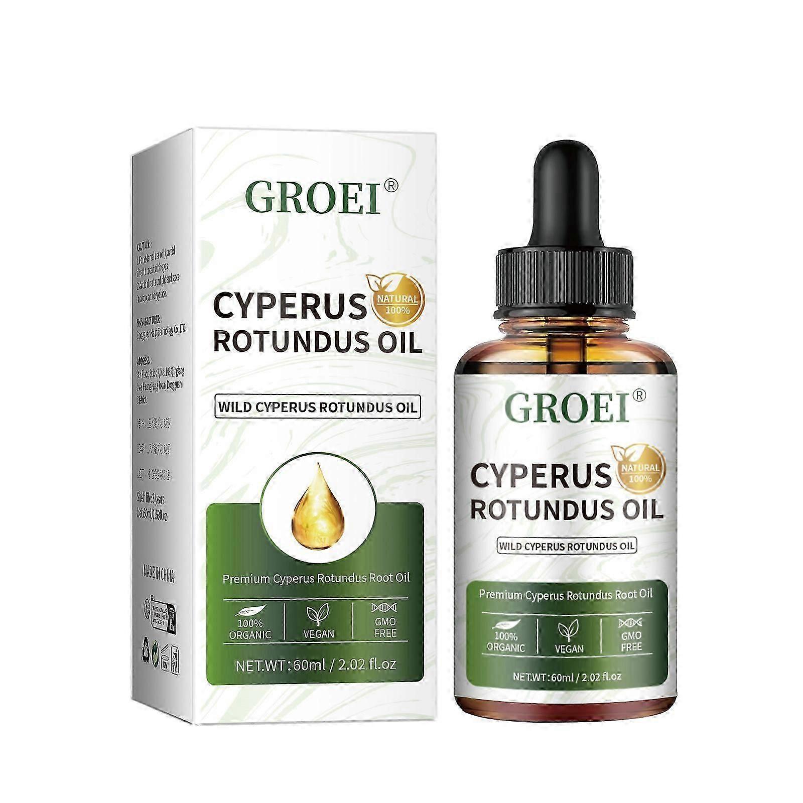 Ulei Cyperus Rotundus pentru îndepărtarea părului - Ulei 100% natural din Cipru pentru reducerea creșterii părului corporal, piele netedă, hidratare și calmantă, pentru bărbați și femei