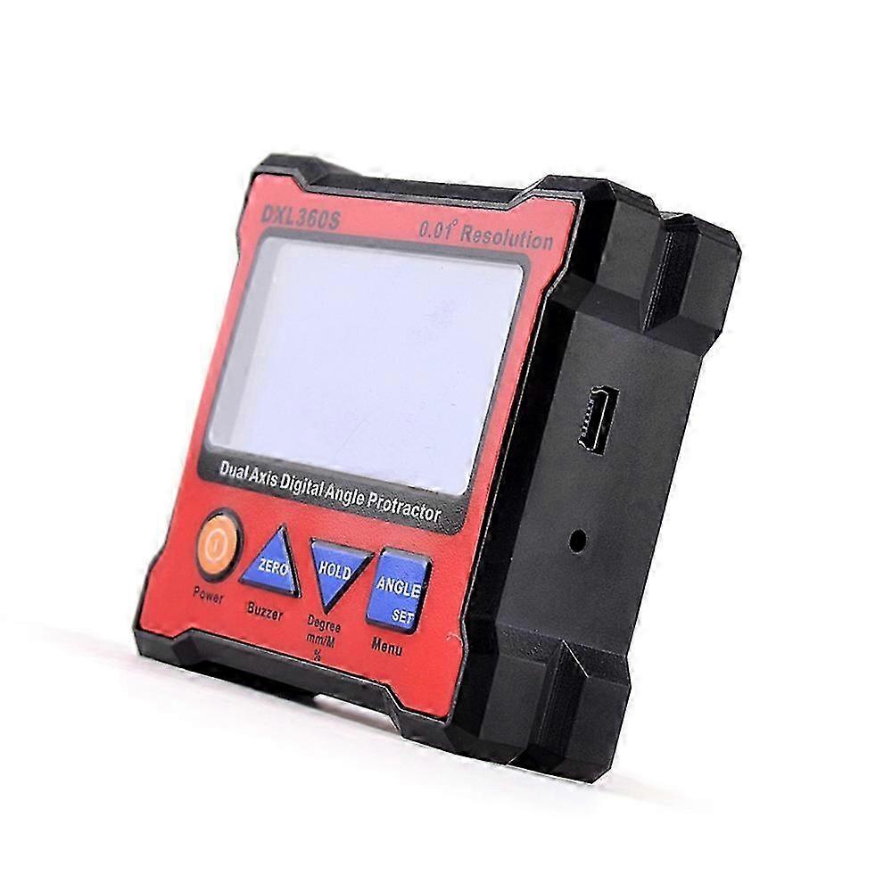 DXL360S Dual Axis Digital Angle Protractor with 5 Side Magnetic Base High-precision Dual-axis Digital Display Level Gauge 100-240V 50-60Hz