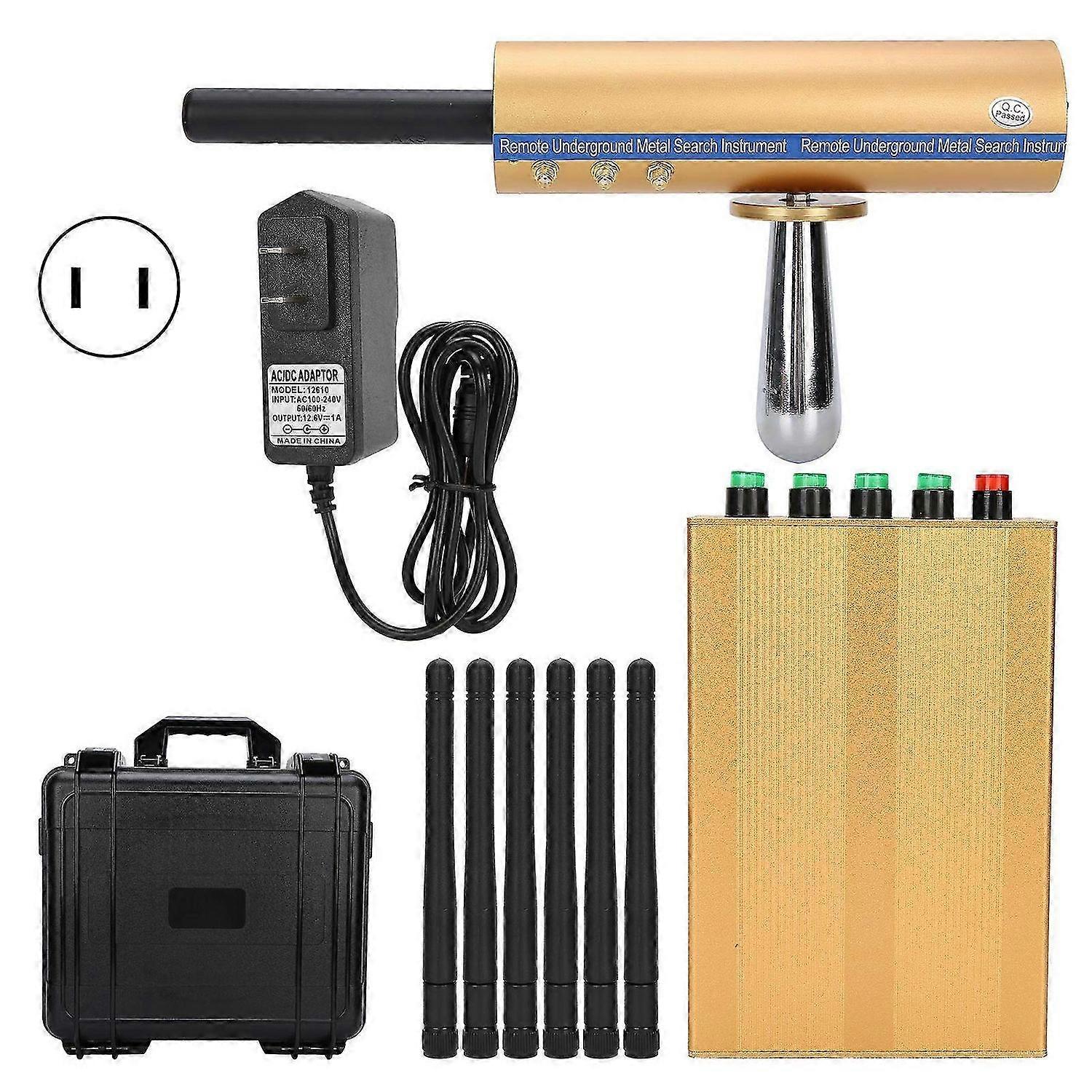 Handheld Long Range Gold Metal Detector Gems Diamonds Finder Detection Tool with 6 AntennasUS Plug 100240V