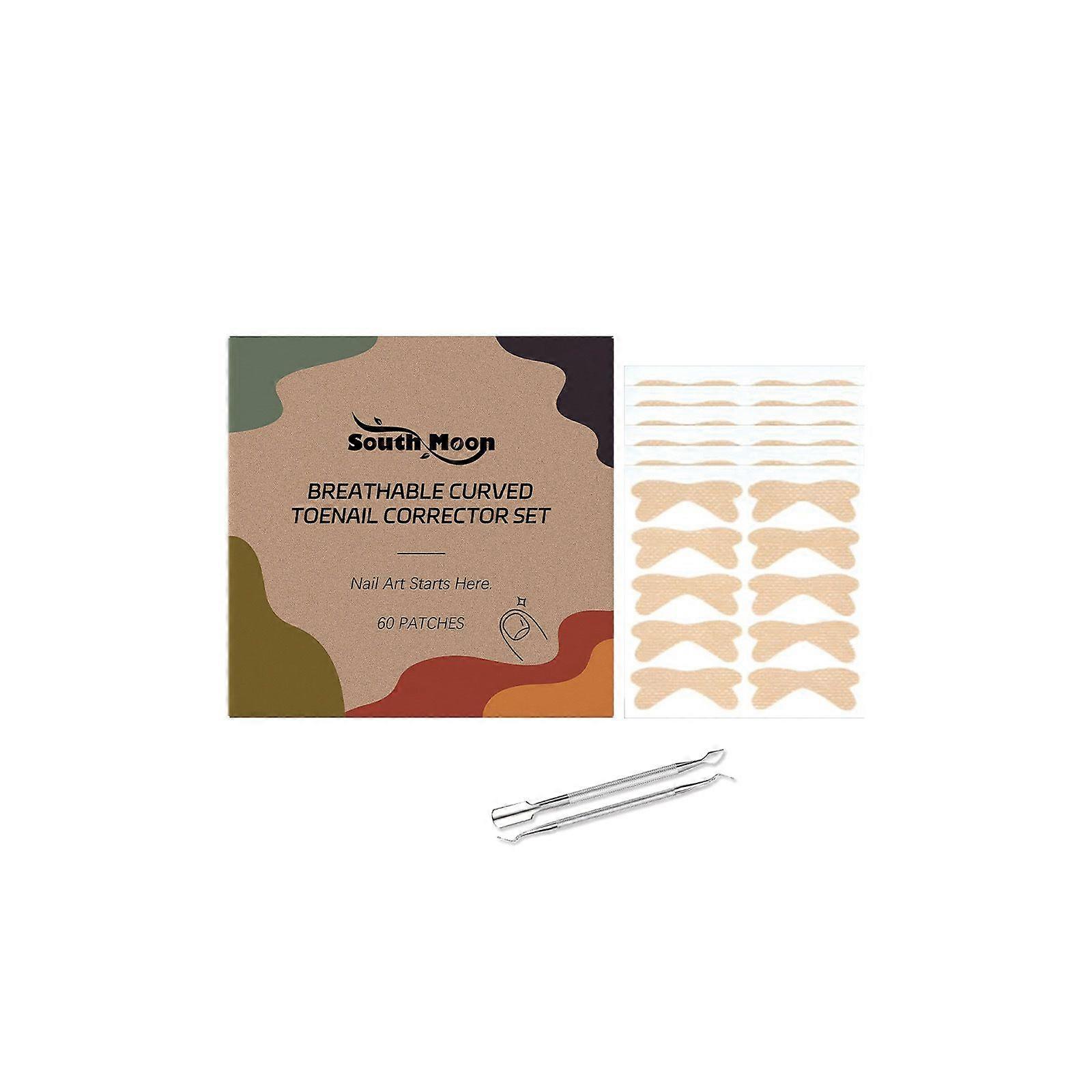 Trattamento per unghie incarnite, patch correttore traspirante da 60 pezzi, strisce per unghie incarnite, set di correttore per unghie incarnite indolore con strumenti per pedicure, non E