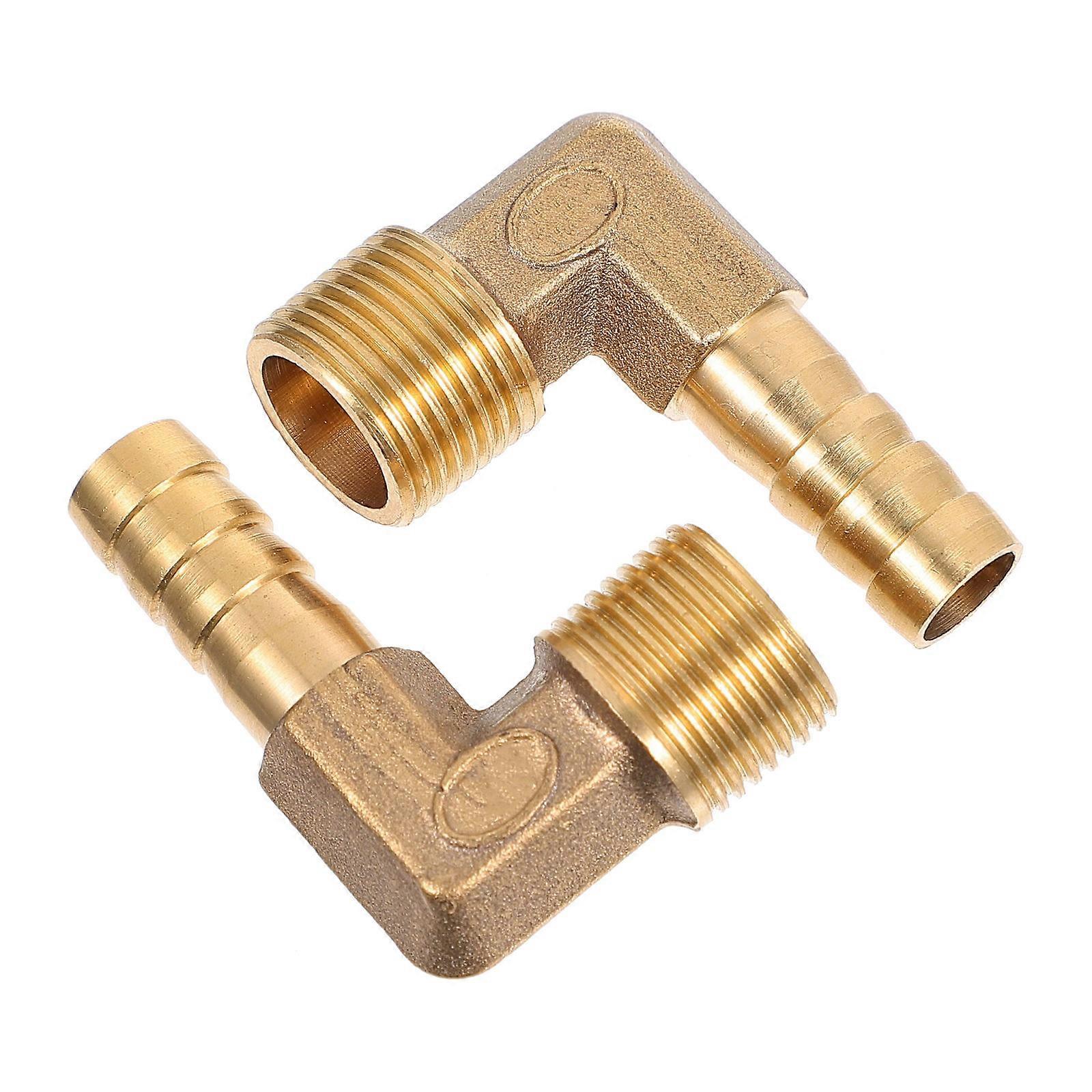 Water Filter Elbow Connect Fitting for Home Use Brass Material Golden Color 2 Pieces