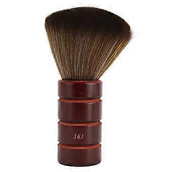 Trä Face Duster Brush Lätt Professionell Rengöring Neck Duster Brush för Barber Shop BrownYMMR)