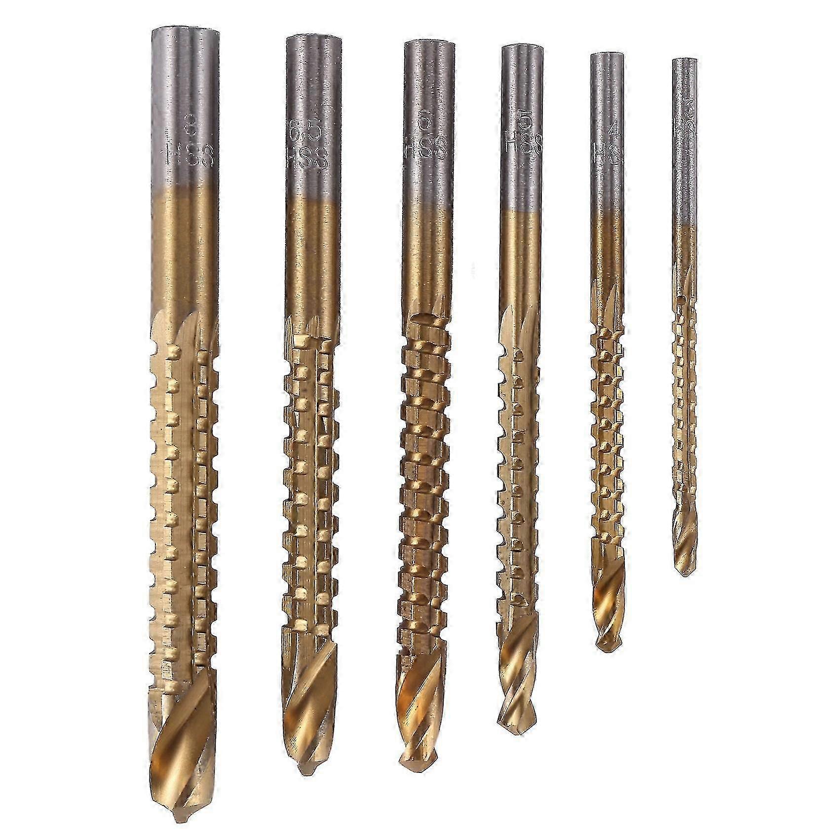 6 pcs HSS Milling Drills Set Wood Drill Bits for Wood and Metal