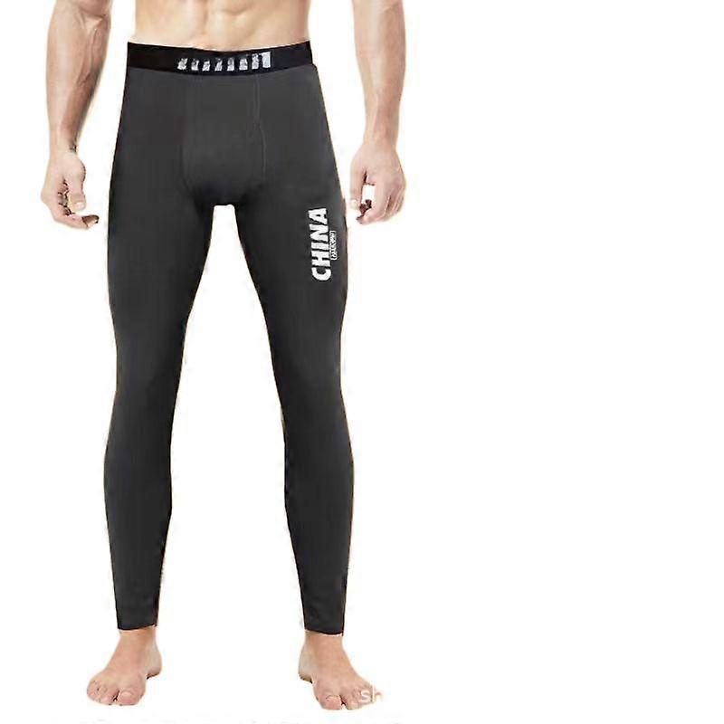 2024 new autumn pants men trendy thin warm tight student Chinese base layer