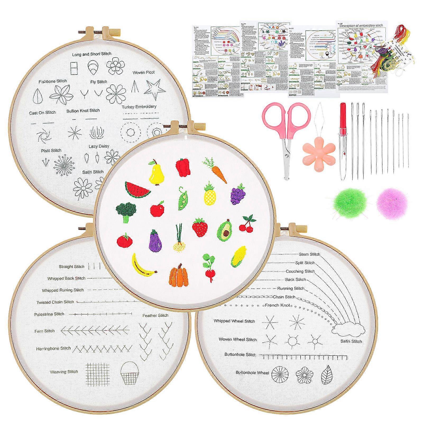 1 Set Beginner Friendly Embroidery Kit with Comprehensive Materials and Diverse Tools for DIY Crafts and Stitching Enthusiasts