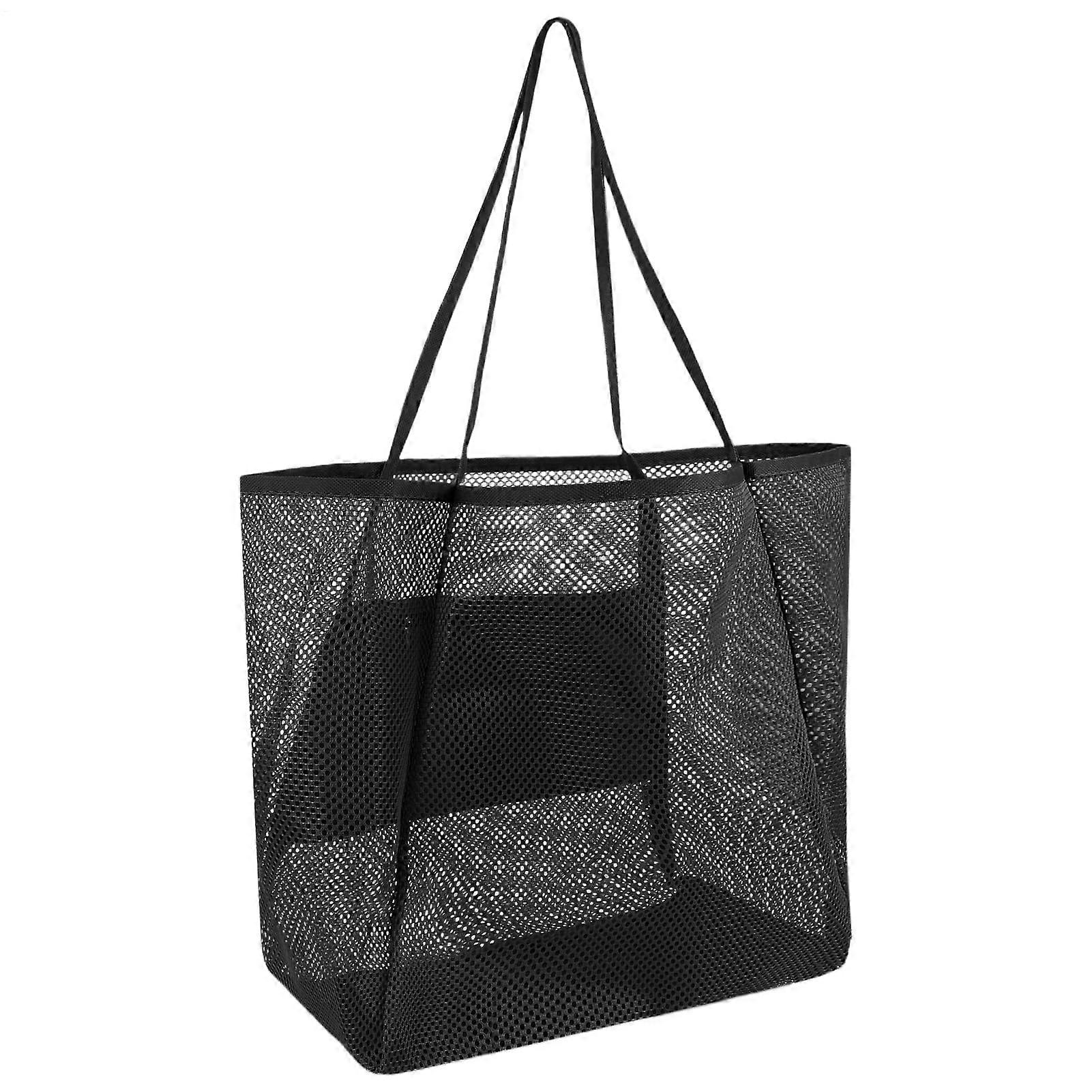 Beach Bag, Large Capacity Reusable Organizer for Commuting, Picnics, Camping Black