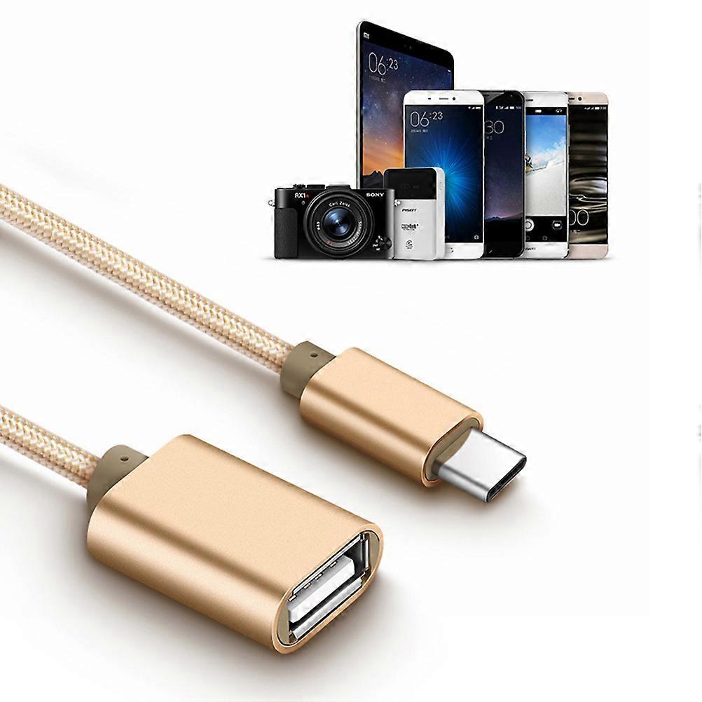 Type C to USB Adapter Cable Durable OTG Cable Super Compatible with Smartphones Laptops Premium Braided