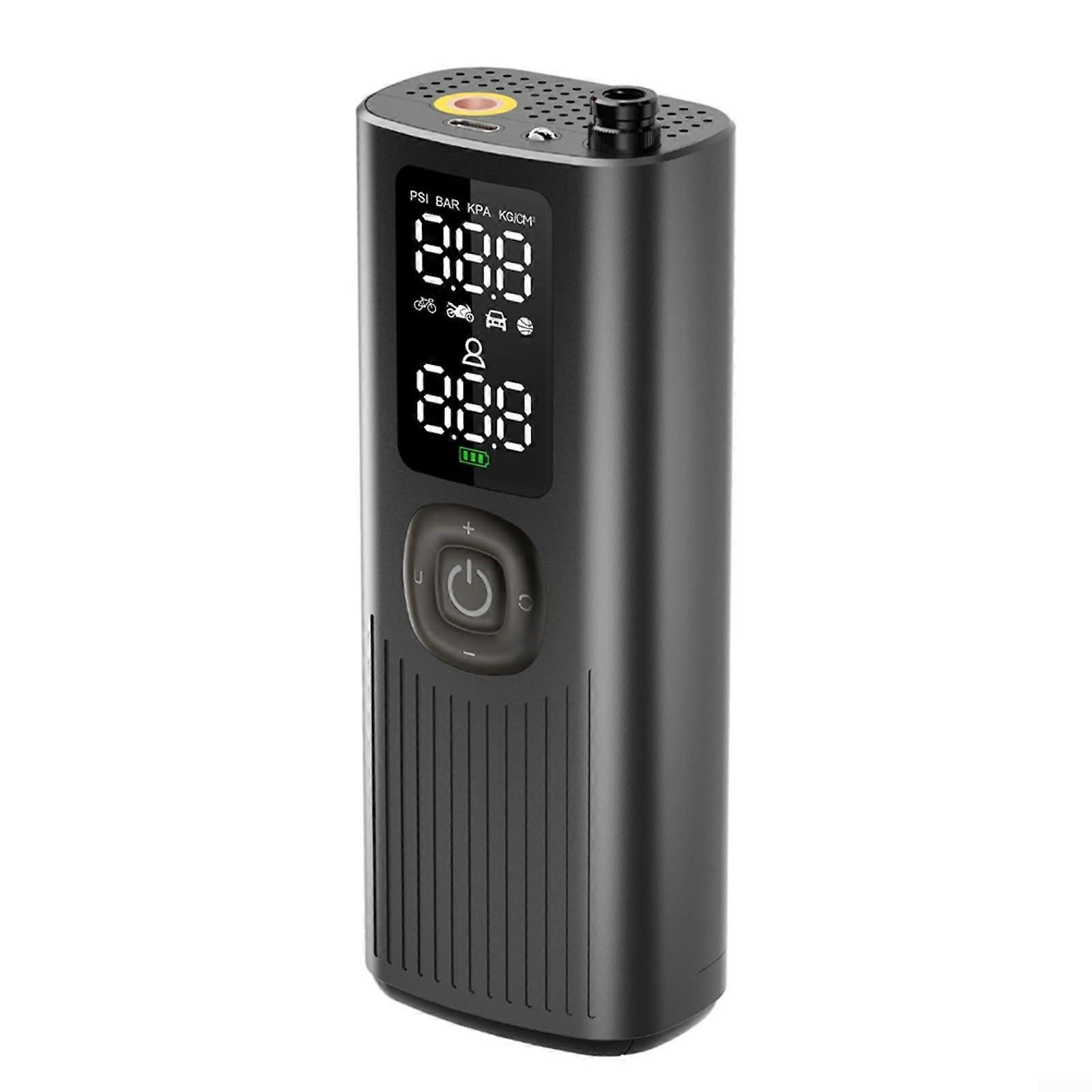 Multifunctional Digital Air Pump With Power Bank, 12V DC Tire Inflator With LCD For Cars And Bikes 15 Cylinders Included