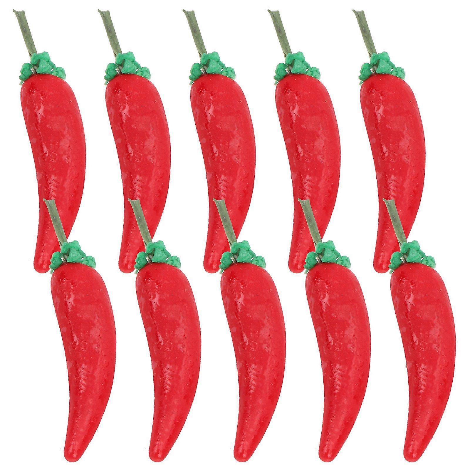 10pcs Miniature Simulation Chili Mini Realistic Vegetable Mini House Accessories