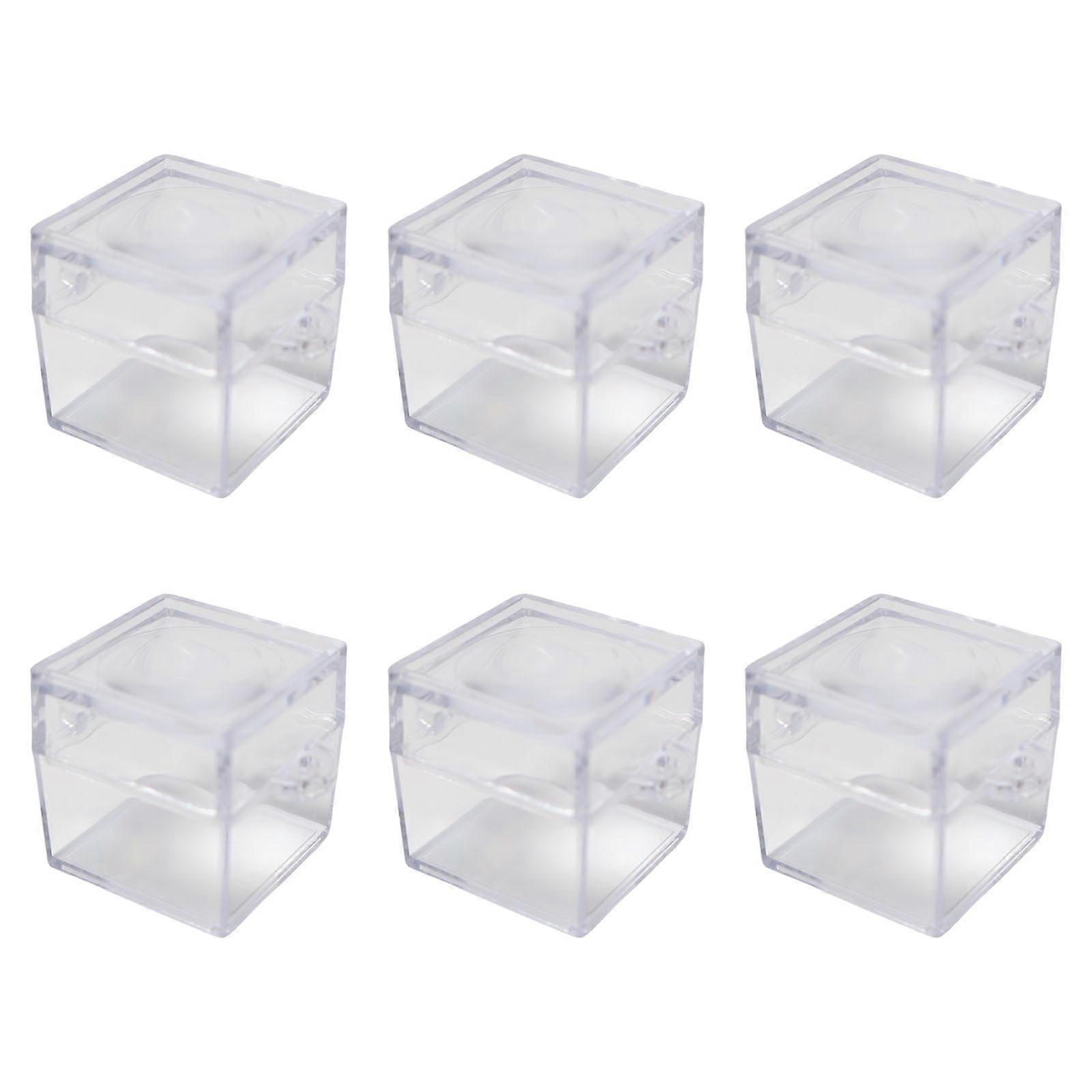 6PCS Mini Square Insect Observation Boxes With Magnifier For Kids Outdoor Exploration Safe Plastic Insect Viewer Container Multicolor