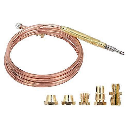 Universal Gas Stove Thermoelement with 5 Nuts, Heating Gas Burner Thermoelement Adapter, Compatible with Standard Models