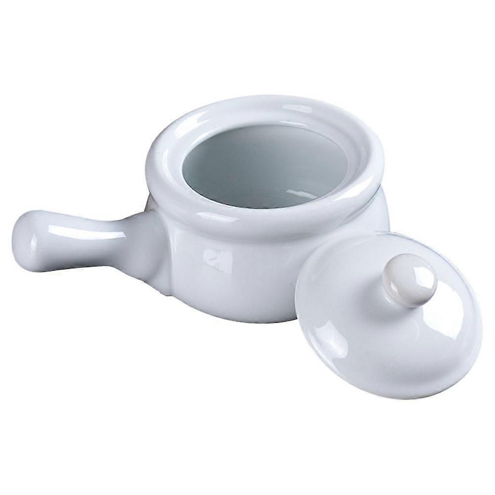 Ceramic Stock Pot Small Stew Pot with Lid Practical Cooking and Milk Pot 2pcs