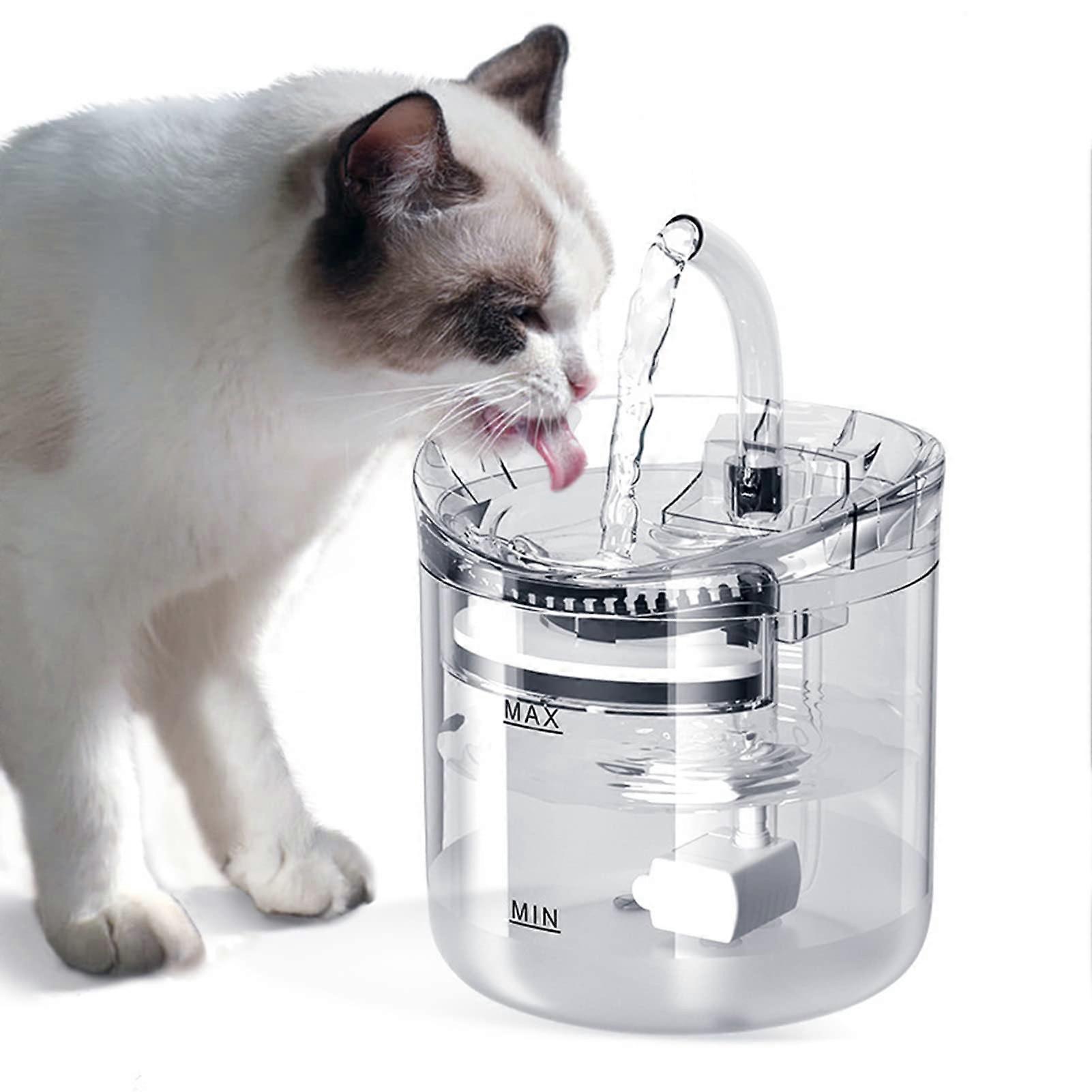 Cat Water Fountain and Dog Water Dispenser, 2L Super Quiet Automatic Pet Drinking Fountain with 2 Modes for Cats and Dogs