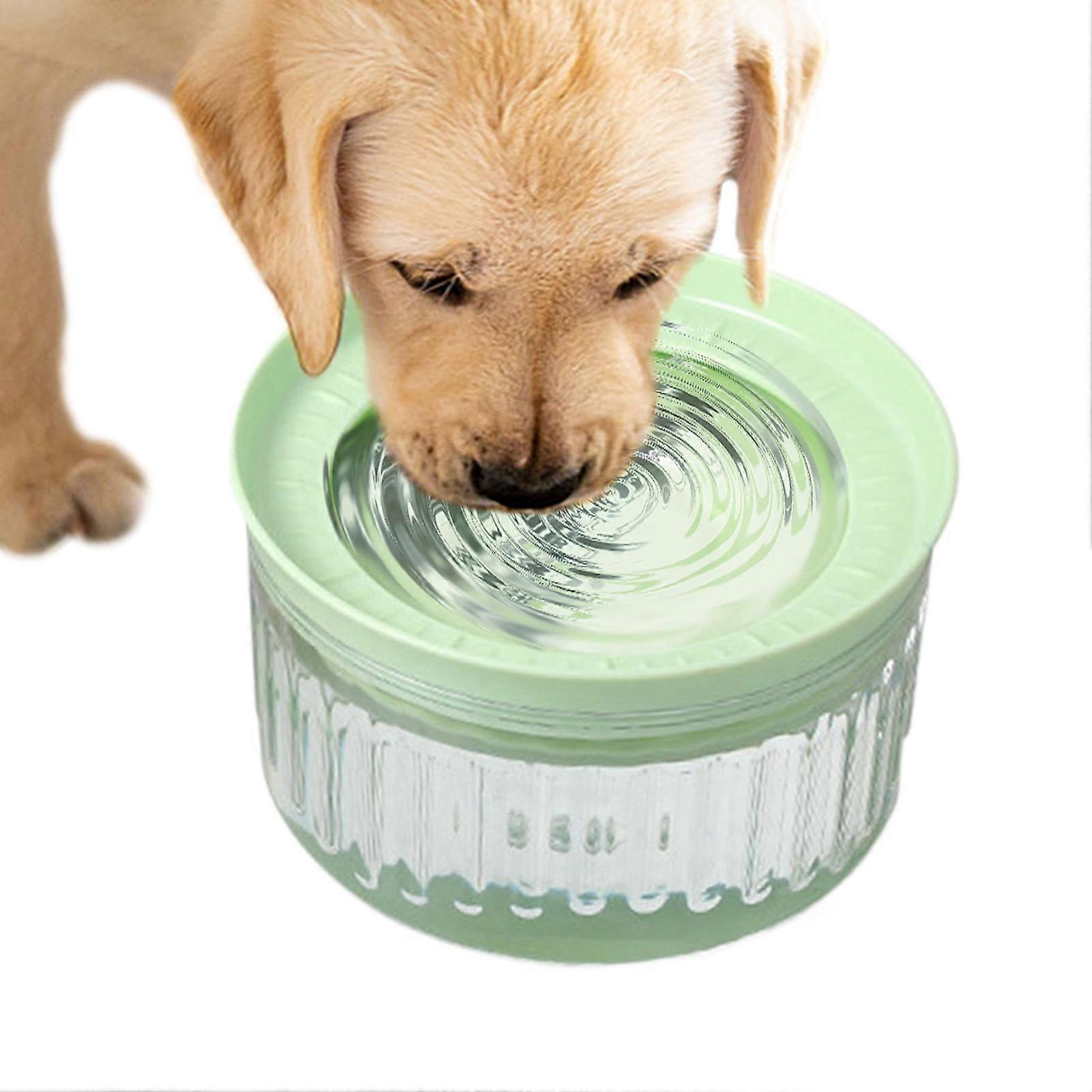 Spill Proof Water Bowl for Pets, Large Capacity 1800ml, 19x19x11 cm, Indoor Use, Green Color, Durable Design