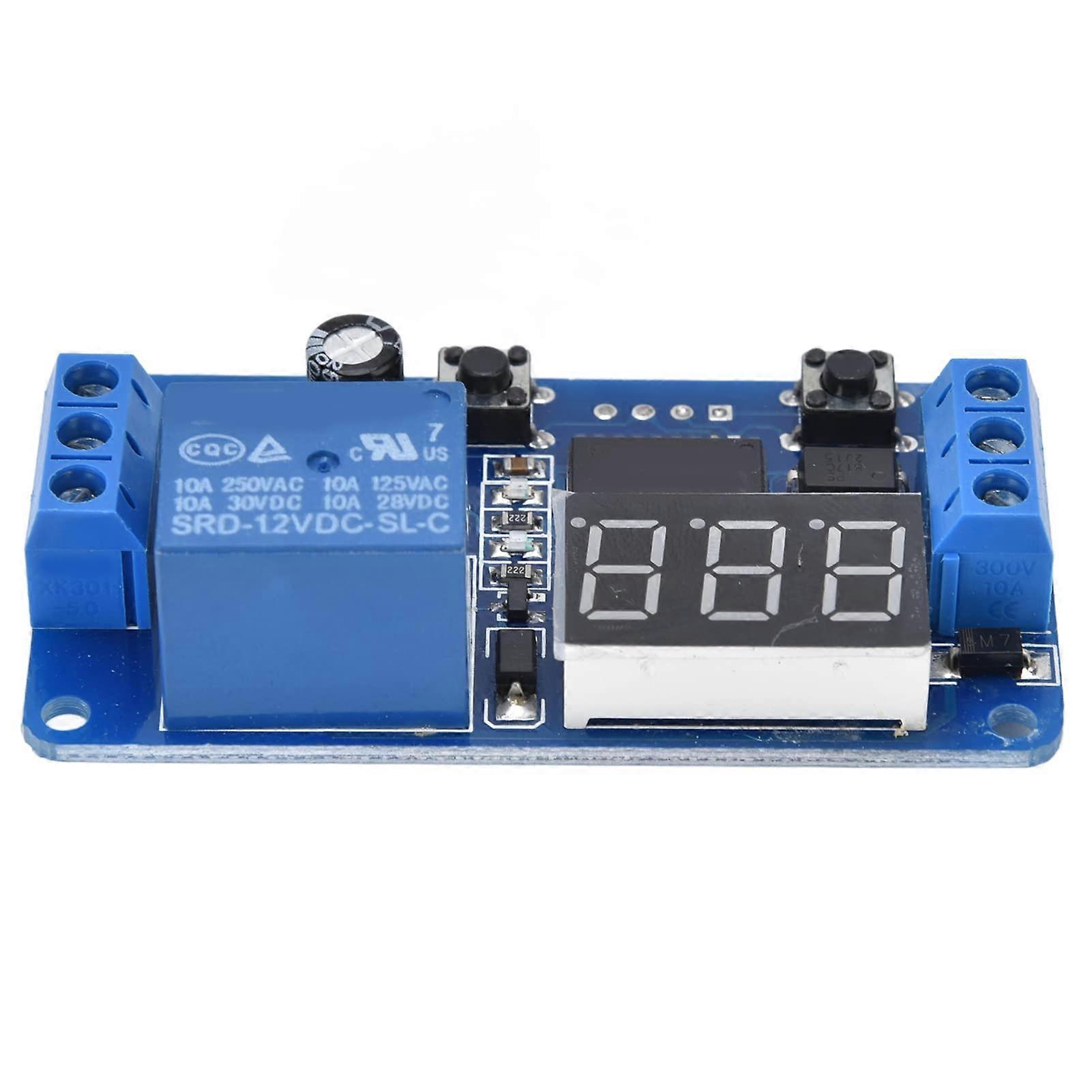 12V Time Control Switch, PCB Infinite Timing Relay Module with LED Display, Timing Control Module, Control Timer Board for Smart Home