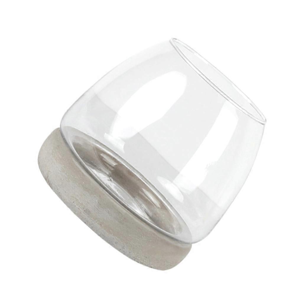 Unique Vase Glass Flower Pot Simple Lines Home Decoration Dark Grey 10X10X10CM 1Pack