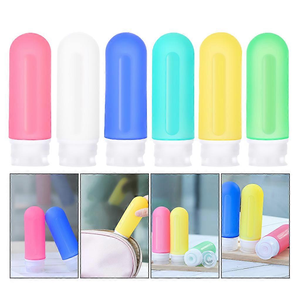 Travel Size Bottles Refillable Portable Silicone Travel Bottle Set For Airplane Flying 6Pcs