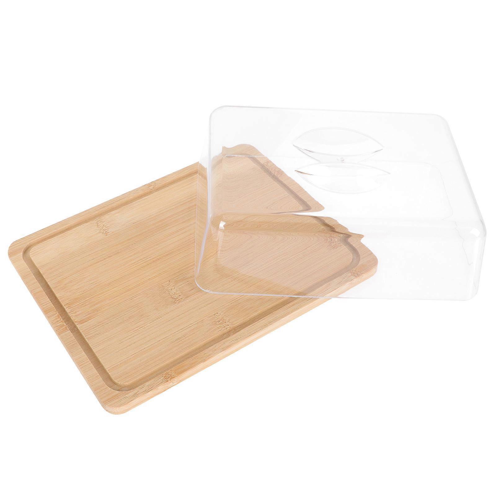 Butter Tray With Lid Rectangle Portable Cheese Dish For Vegetable Serving Kitchen Storage