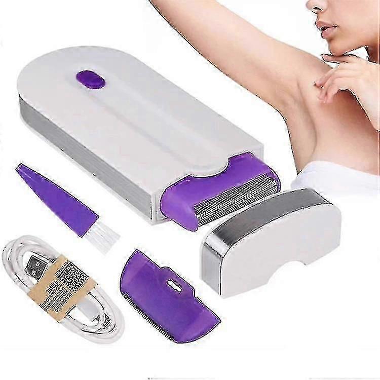 2 I 1 Elektrisk Epilator Hårfjerning Smertefri HårFjerner Barbermaskine Instant Painless Free Sensor Light Usb Recharge