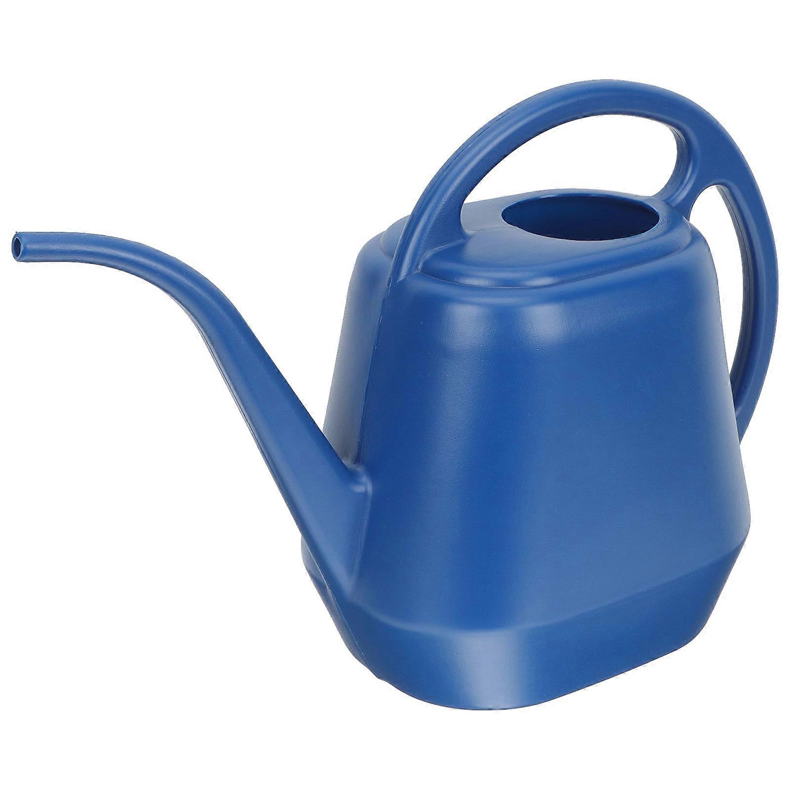 Durable Plastic Watering Can with Large Opening and Ergonomic Handle for Indoor Plants Blue 1.5L