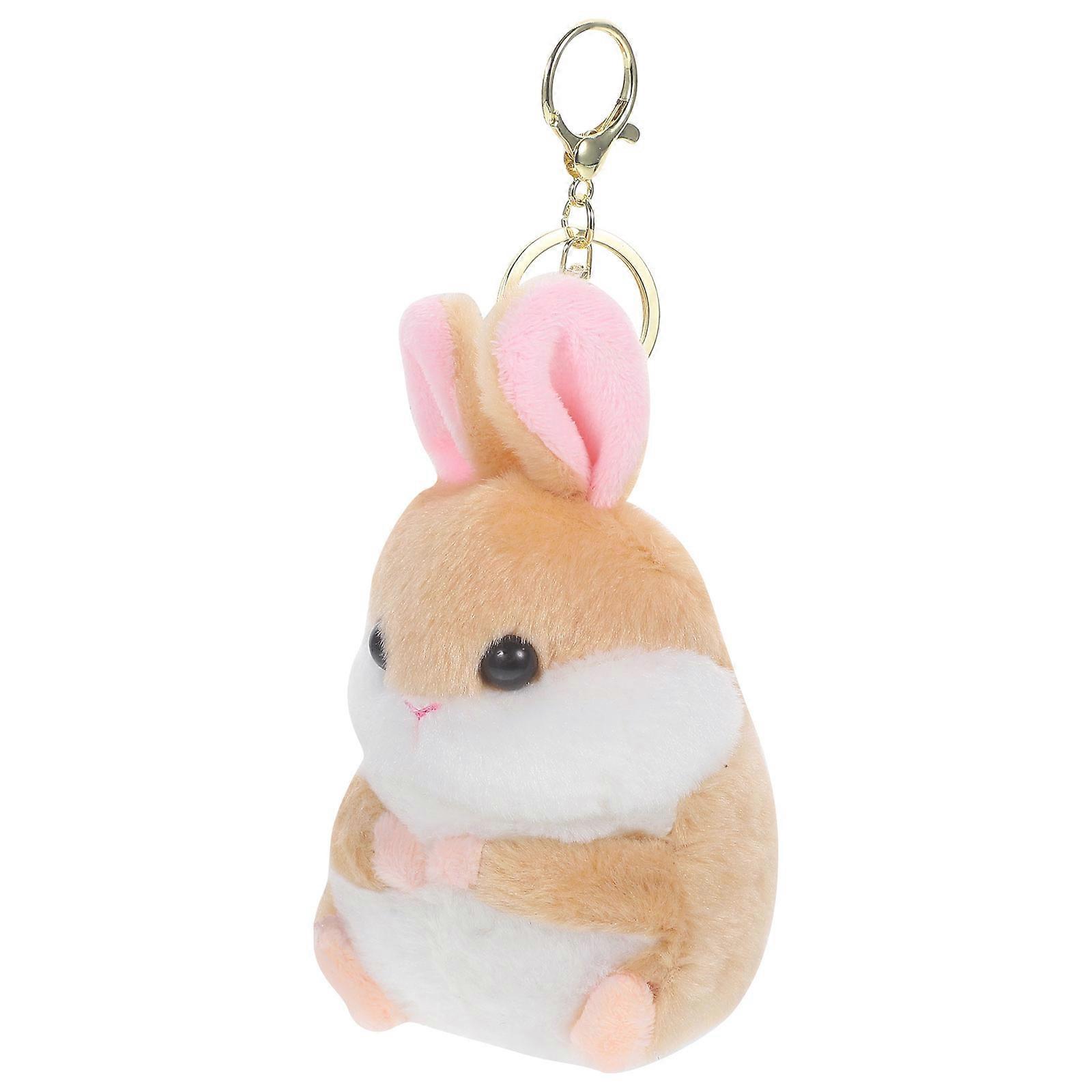 Adorable Soft Plush Hamster Keychain Cute Stuffed Animal Charm for Handbags, Backpacks & Party Favors Yellow Cartoon Design