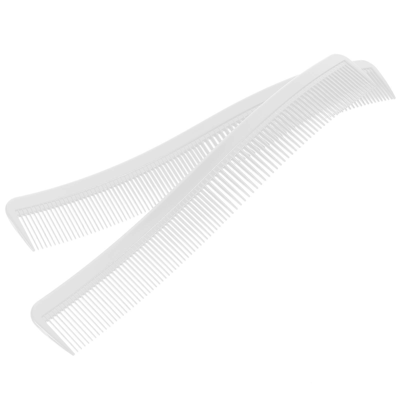 2Pcs Professional Plastic Hair Combs for Daily Use White Color Lightweight and Durable