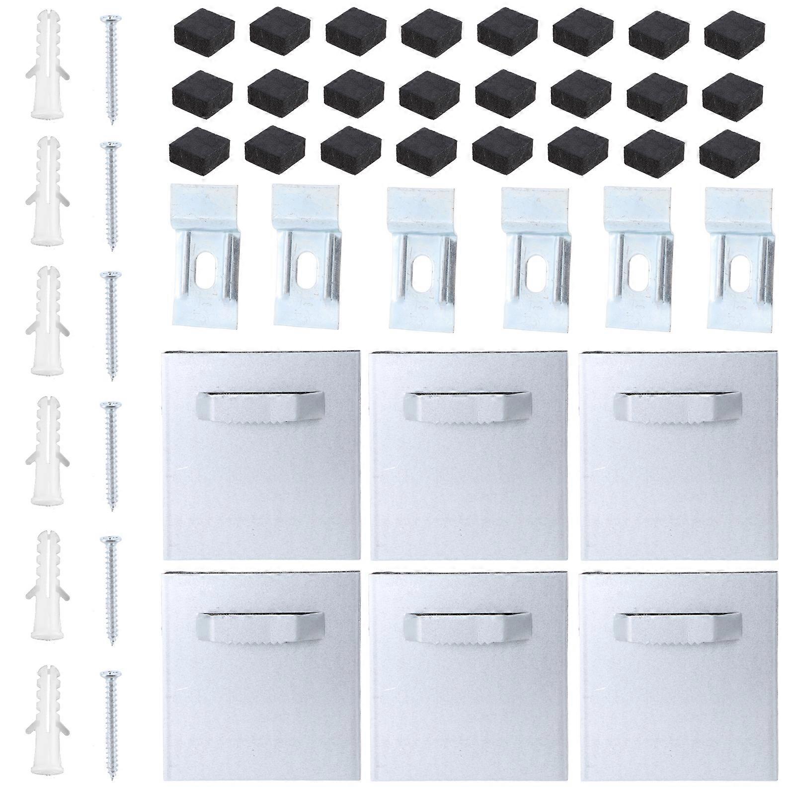Ensemble de crochets métalliques autocollants carrés en aluminium pour accrocher des tableaux et des œuvres d'art (multicolore)