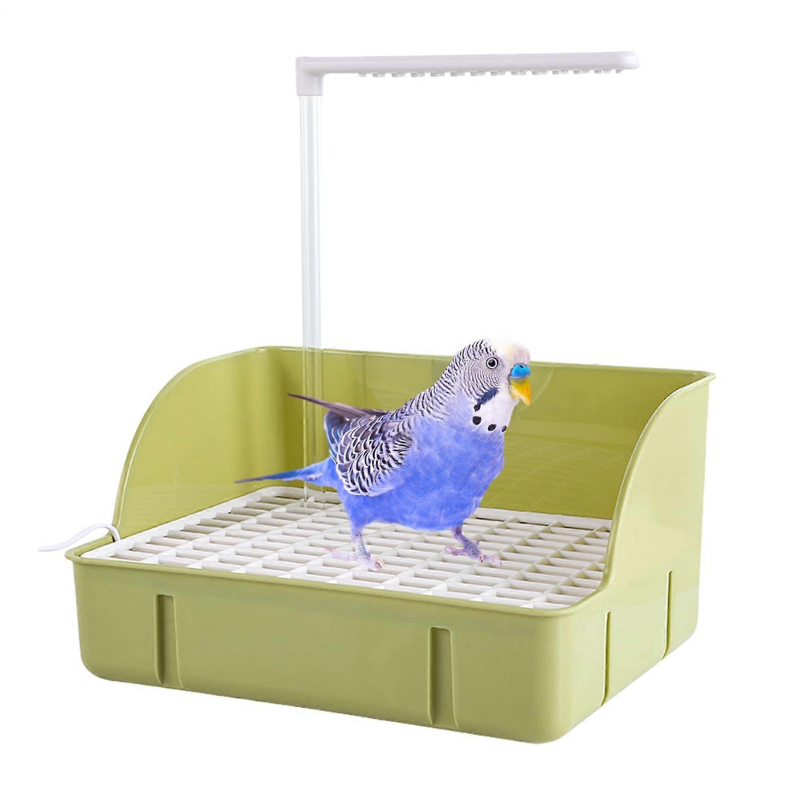 Parrot Bathtub Water Circulation System, Enclosed Splash Guard Interactive Bird Bathing Station
