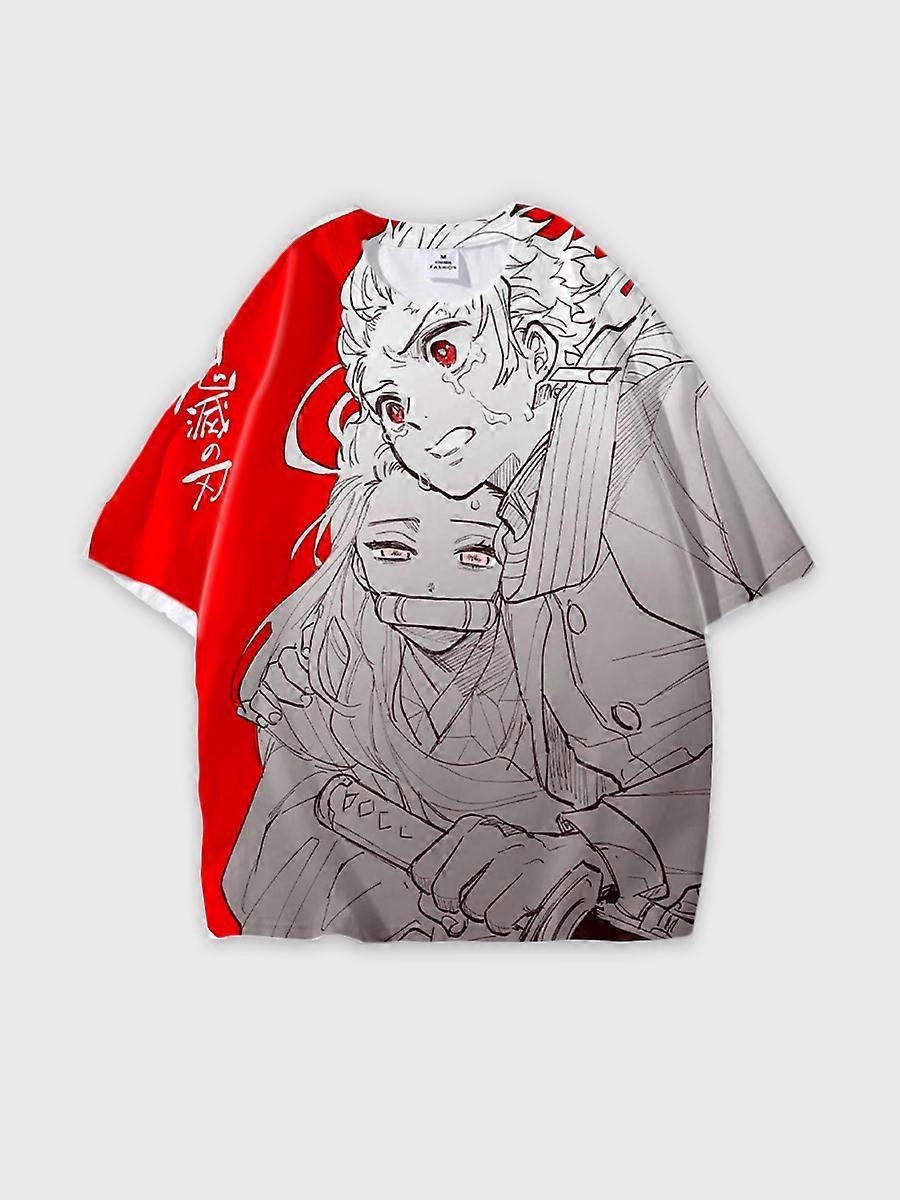 T-shirt round neck Character Pattern loose short sleeve P3265