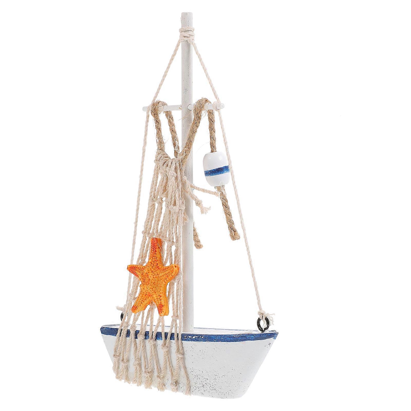 Sailboat Model Decoration Sculpture for Nautical Parties in Multi Color with Realistic Shape 1Set
