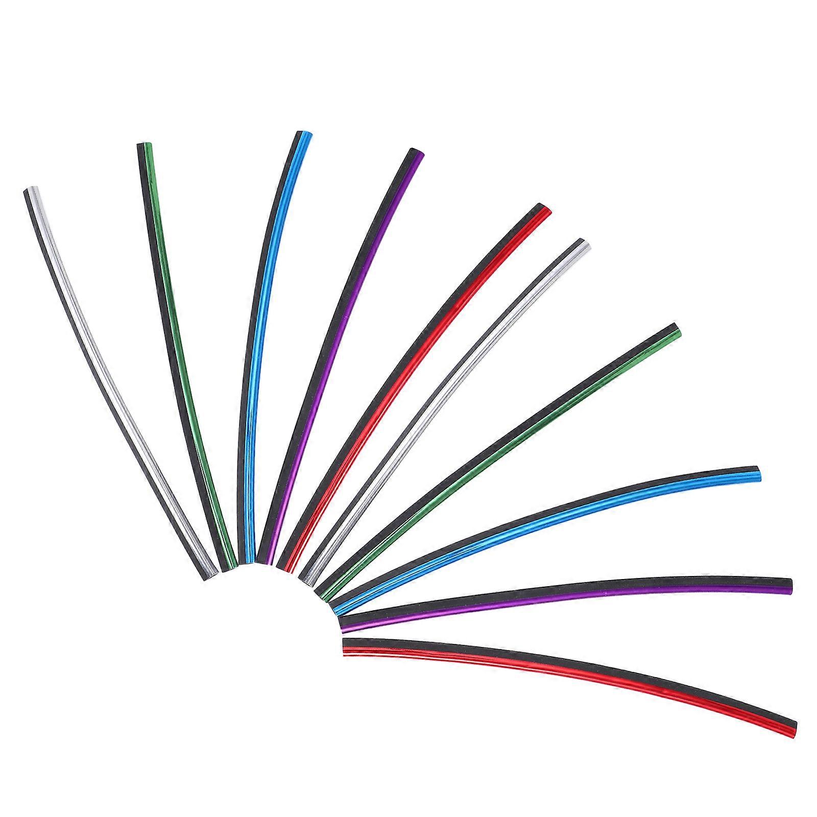10 Pcs Durable Car Air Vent Trim Strips Flexible Decorative Outlet Clamps in Red, Blue, Purple, Green, Silver for Easy Installation