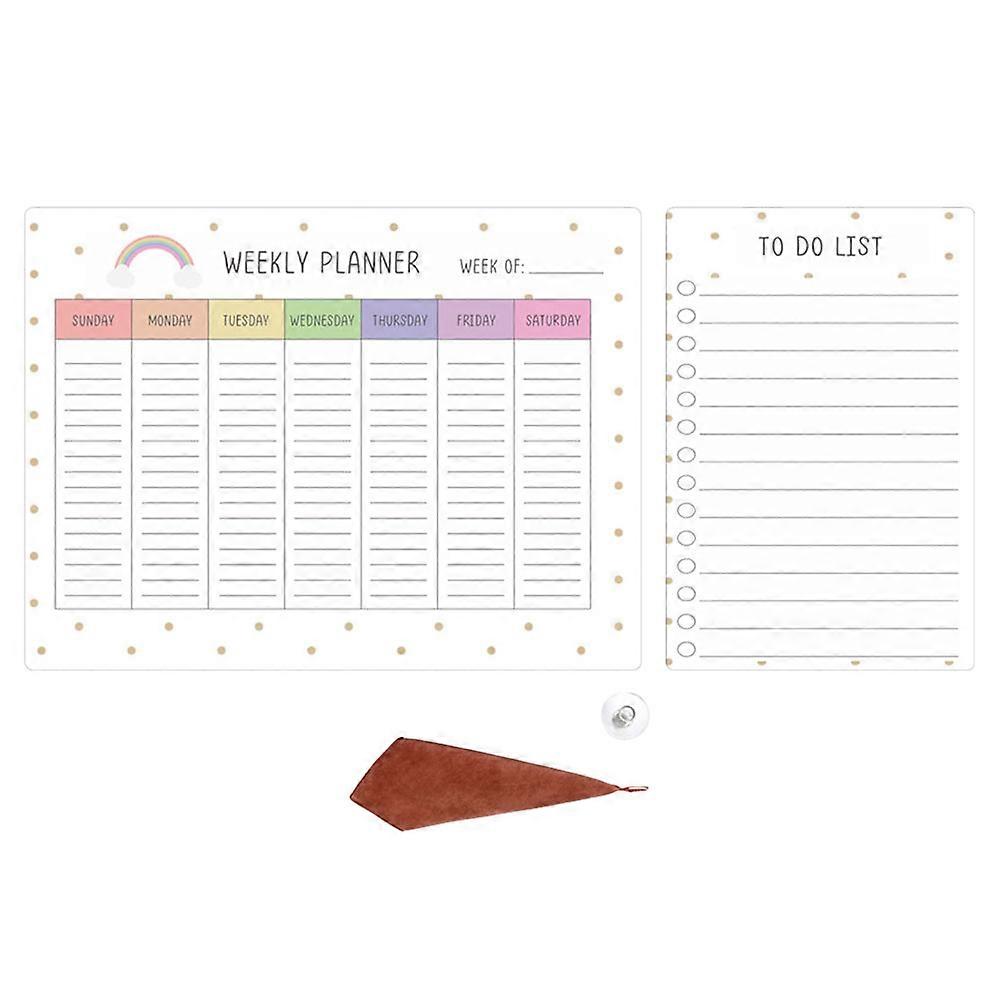 Weekly Planner Board Plastic Fridge Accessories Office Use PVC Material Smooth Writing 16×12×0.1in 1 Set