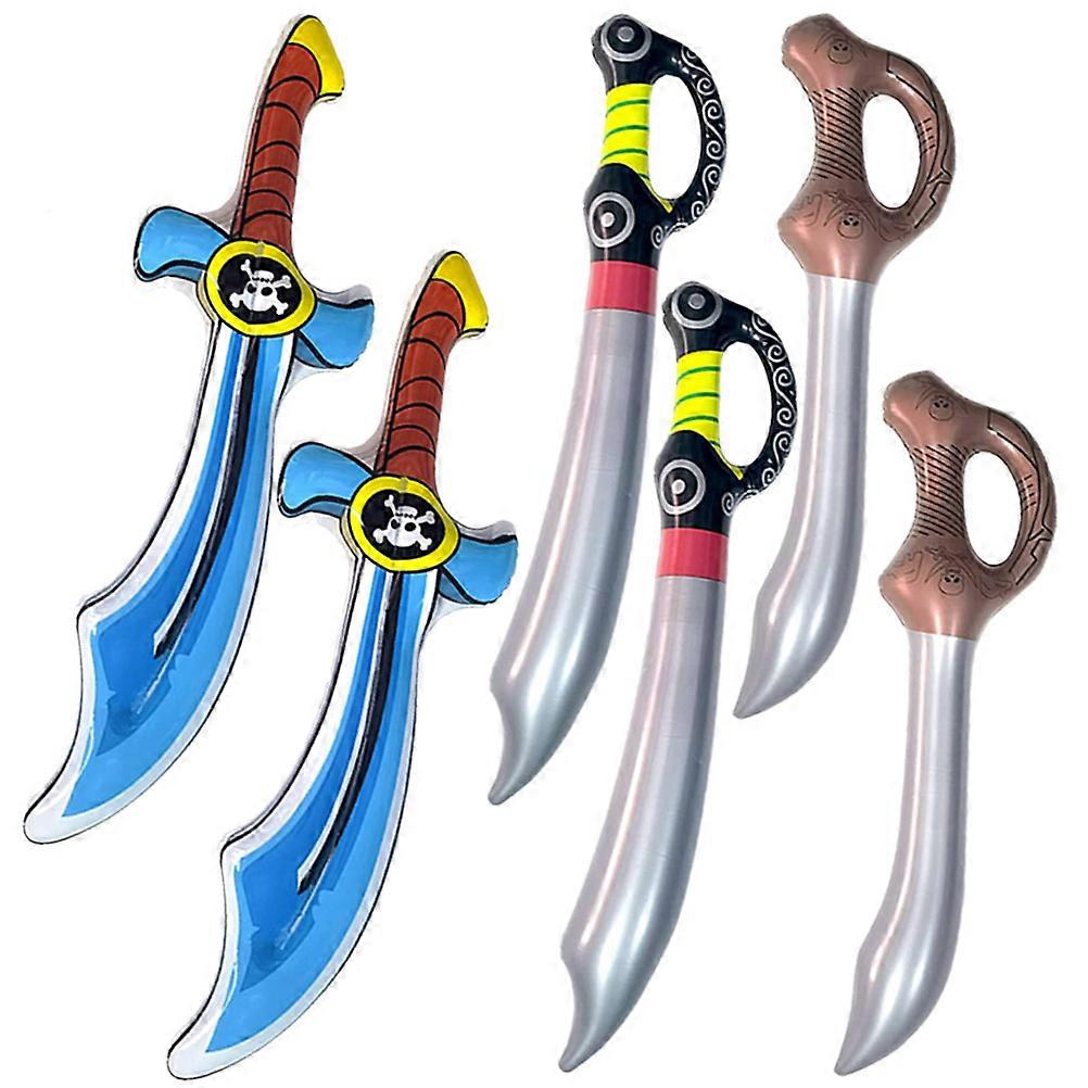 6PCS Inflatable PVC Pirate Sword Balloons – Stage Props for Party Performances & Fun Favors