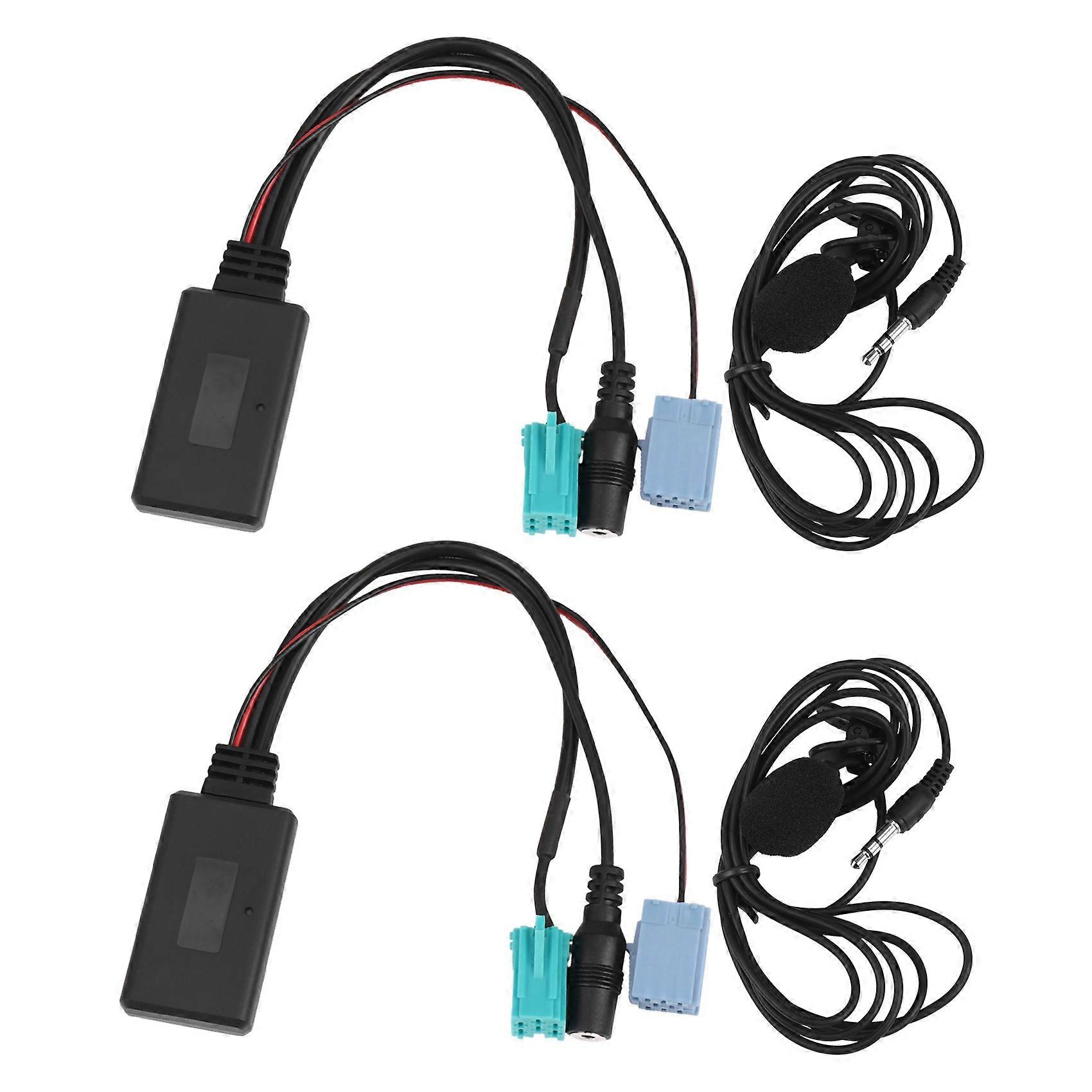 2X Car Bluetooth 5.0 Aux Cable Microphone Handsfree Mobile Phone Free Calling Adapter for 2005-2011