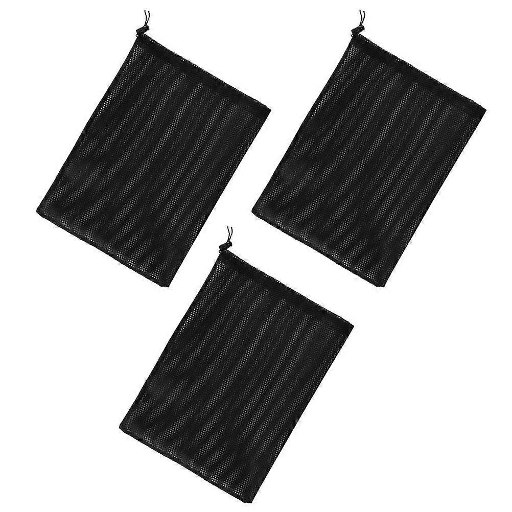 3Set Water Pump Net Bag For Fish Tank And Outdoor Swimming Pool Use With Easy Drawstring Opening In Practical Black Polyester