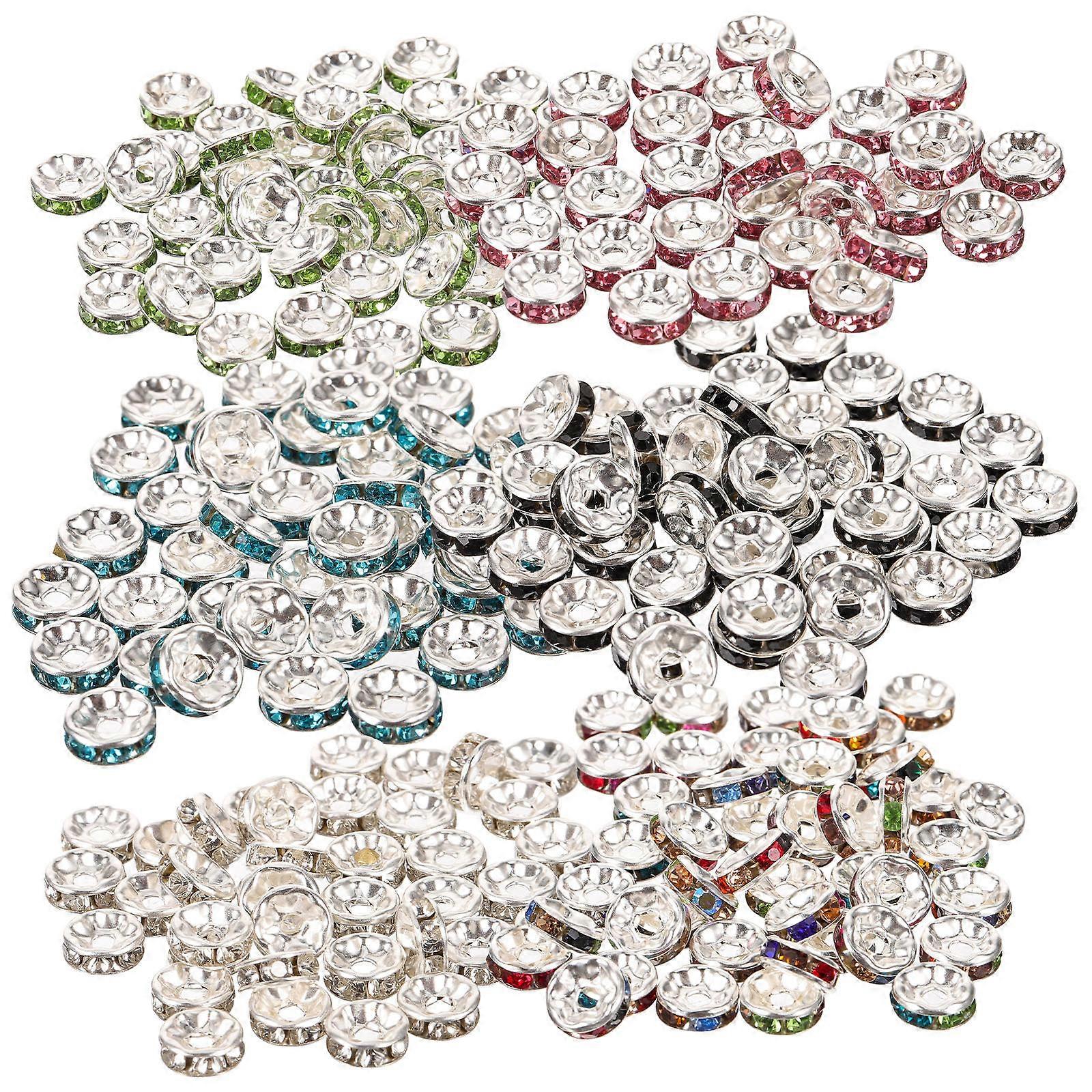 Earring Components 180Pcs Assorted Color Spacer Beads Wheel Shape For Handcraft Lovers