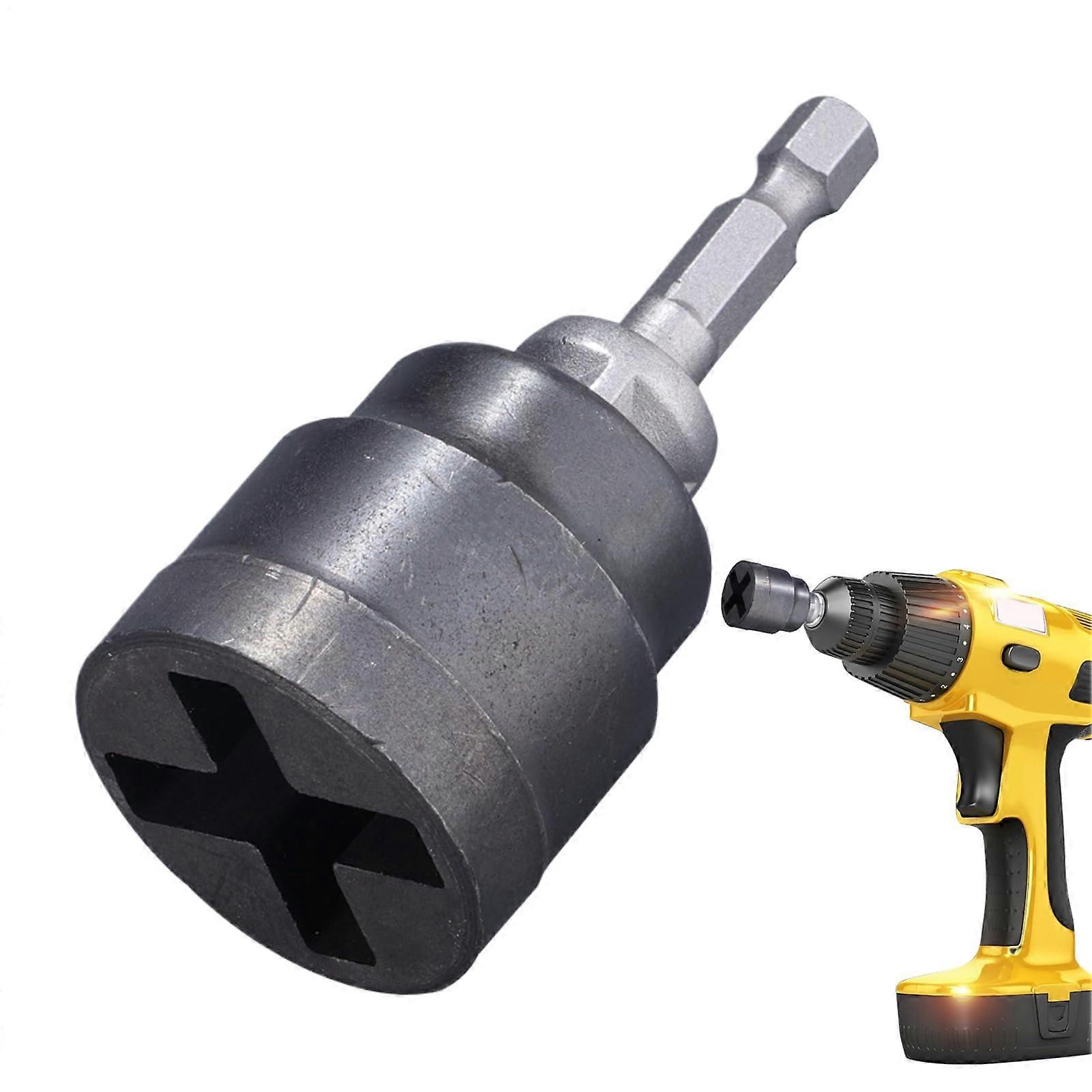 Scissor Jack Adapter Cross Jack Socket 1.37 x 0.49 Inches Quick Jacking Drill Attachment for Workshop Garage Trailer RV