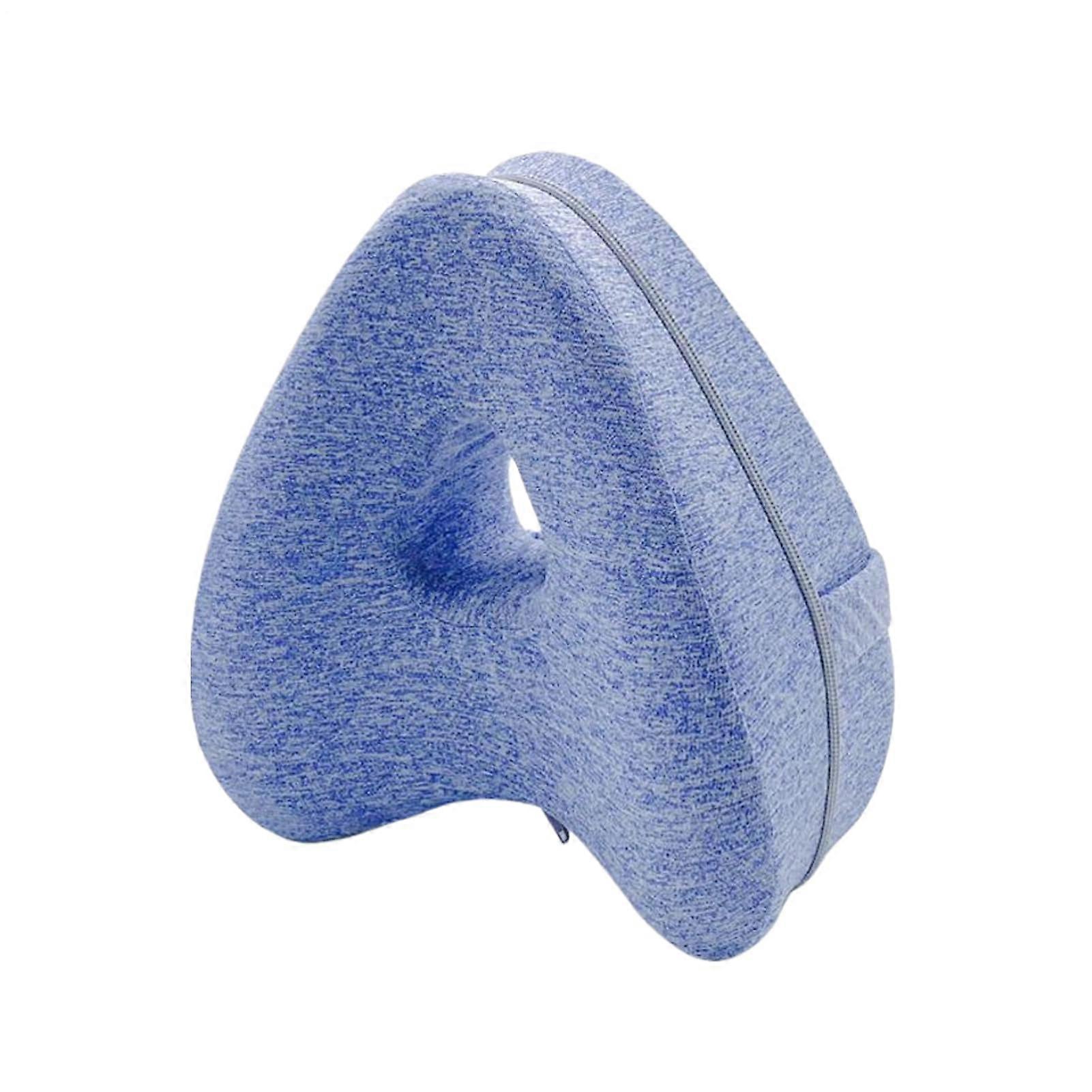 Side Sleeper Pillow for Orthopedic Spine Support, Soft Heart-Shaped Knee Cushion for Pressure Relief and Sleep Position Correction in Blue